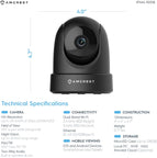 Amcrest 4MP UltraHD Indoor WiFi Camera, Security IP Camera with Pan/Tilt, Two-Way Audio, Night Vision, Remote Viewing,  IP4M-1051B (Black)
