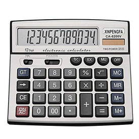 Xinpengfa Big Button Business Calculator, Office Basic Desktop Calculator with 12 Digit Large Display, Mental Surface and Large Computer Key, Desk Solar Calculator