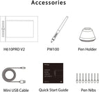 Huion H610PRO V2 Graphics Drawing Tablet with 8192 Battery-Free Stylus Tilt Function