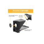 Desview-T2-Teleprompter for Smartphone Tablet DSLR Camera Portable Teleprompter Kit with Remote Control & Lens Adapter Rings Bundle with Lens Cleaning Cloth