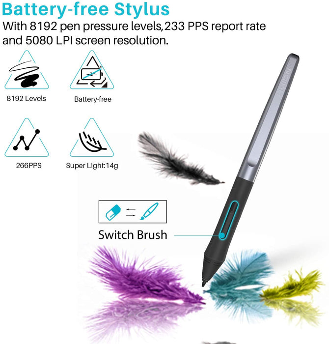 Huion Inspiroy H640P Graphics Drawing Tablet with Battery-Free Stylus