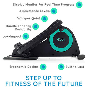 Cubii Jr: Desk Elliptical with Built in Display Monitor, Easy Assembly, Adjustable Resistance, Quiet & Compact