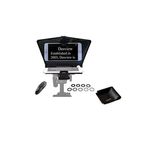 Desview-T2-Teleprompter for Smartphone Tablet DSLR Camera Portable Teleprompter Kit with Remote Control & Lens Adapter Rings Bundle with Lens Cleaning Cloth